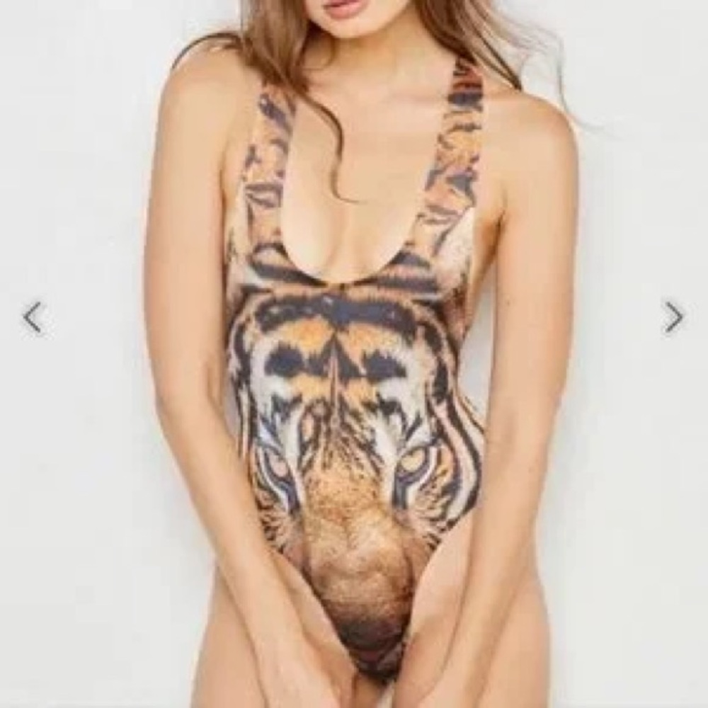 Tiger Print One Piece Swimsuit